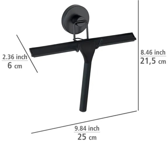 WENKO 24731100 - stierka do sprchy VACUUM-LOC, okrúhla, 24,5 x 25 cm, čierna