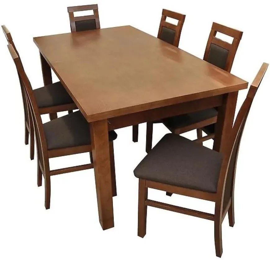 Jedálenská zostava Manchester 1+6 St28 160/90+40f svetlý orech