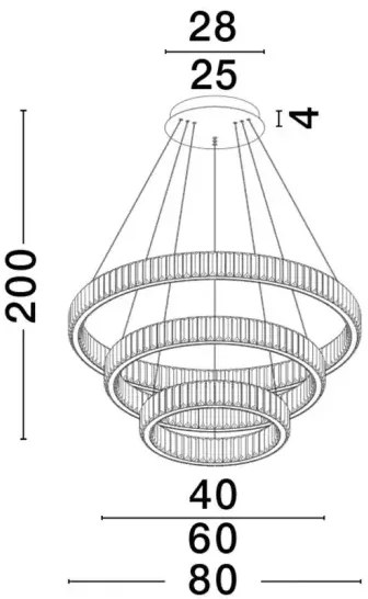 Krištáľový luster Aurelia 92W 80 zlaté