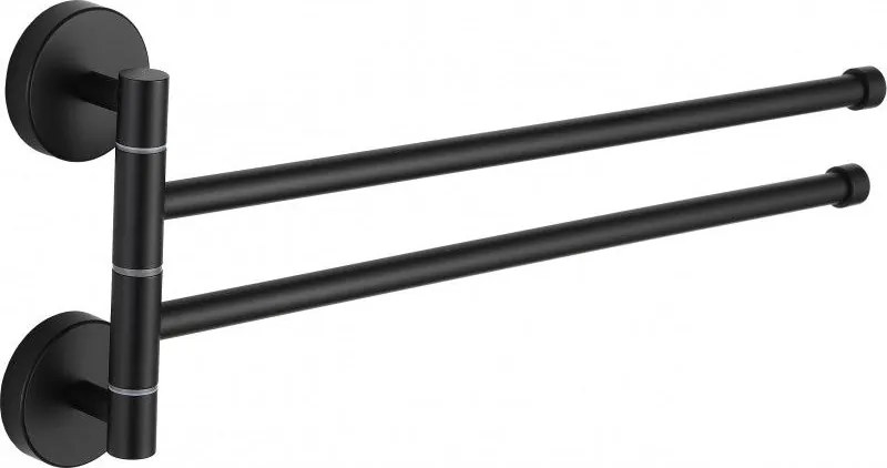 Mexen otočný dvojitý vešiak na uteráky, čierna - 7039242-70