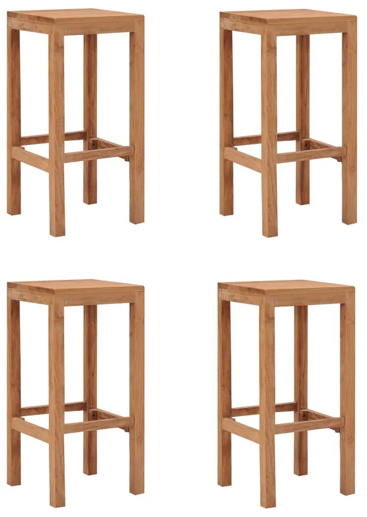 vidaXL Barové stoličky 4 ks tíkový masív