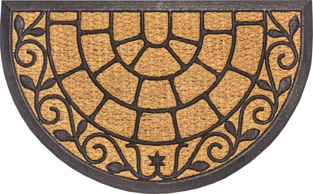 Hanse Home, Rohožka Mix Mats Cocos 105559 - na von aj na doma, 45x75 půlkruh, hnedá, chodba / predsieň