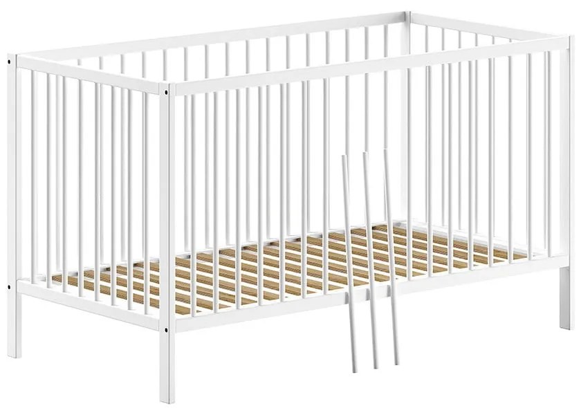 Biela postieľka z borovicového dreva 70x140 cm DINO – Vipack