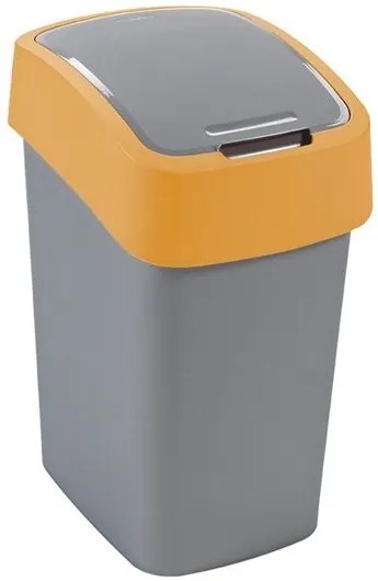 CURVER FLIP BIN 25L Odpadkový kôš 47 x 26 x 34 cm strieborná/žltá 02171-535