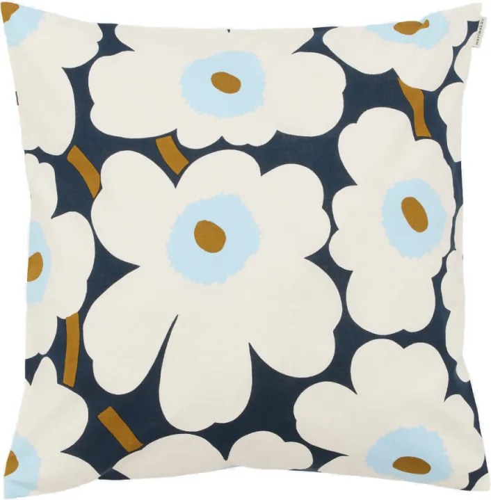 Obliečka na vankúš Pieni Unikko 50x50, čučoriedkovo-biely