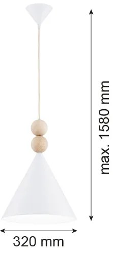 Argon 8632 - Luster na lanku KEGEL 1xE27/15W/230V biela