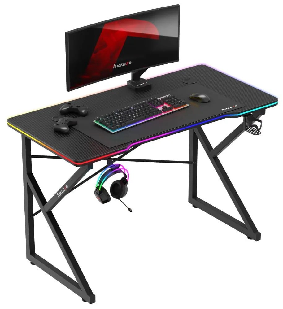 PC stolík Hyperion 1.7 (čierna + viacfarebná) (s LED osvetlením). Akcia -20%. Vlastná spoľahlivá doprava až k Vám domov. 1087498