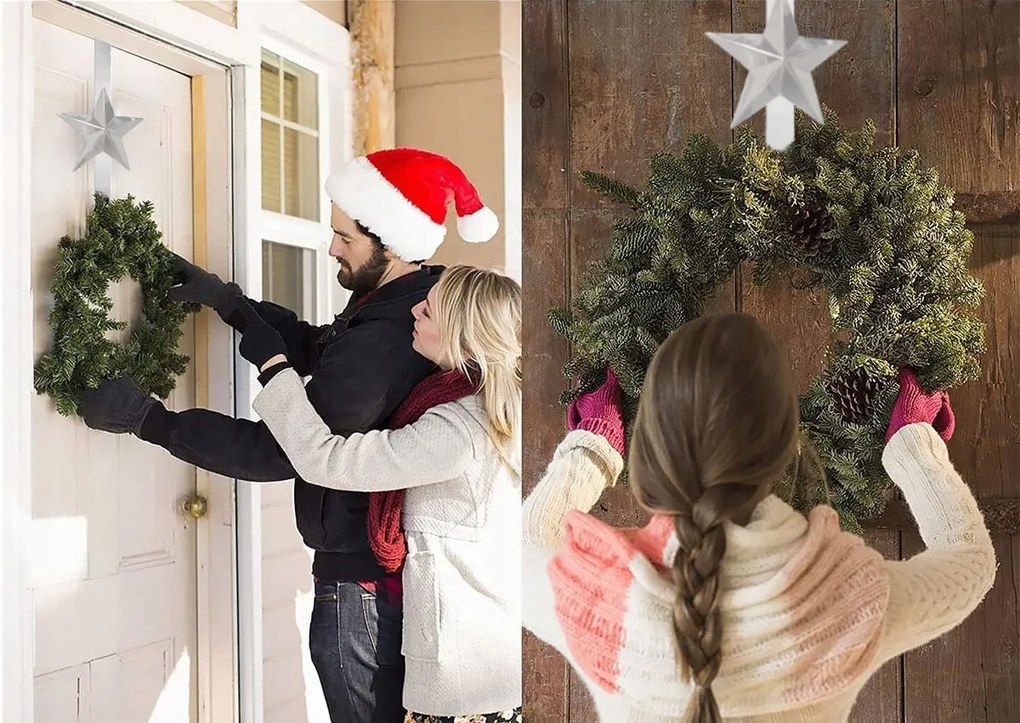 Tutumi Tutumi, vešiak na vianočnú dekoráciu dverí 37cm, oceľ, CHR-08510