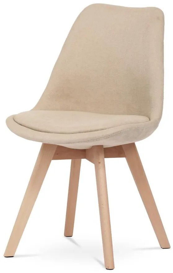 Židle jídelní CT-751 CRM2, krémová látka, nohy bukové dřevo