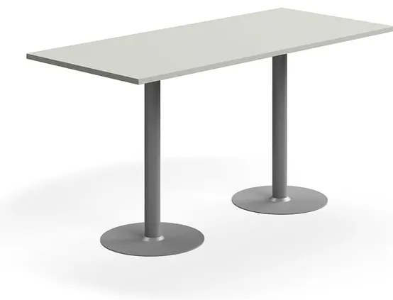 Barový stôl VERTICUS, 1800x800x900 mm, svetlošedá/strieborná