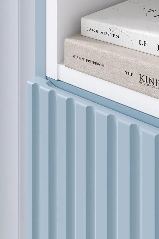 Závěsná vysoká koupelnová skříňka Nova Denim 80-30-2D modrá