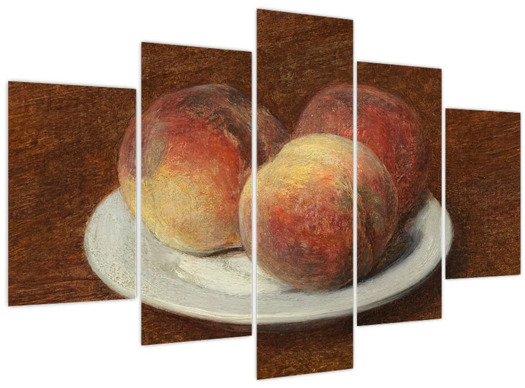 Obraz - Henri Fantin-Latour, Three Peaches on a Plate, reprodukcia (150x105 cm)