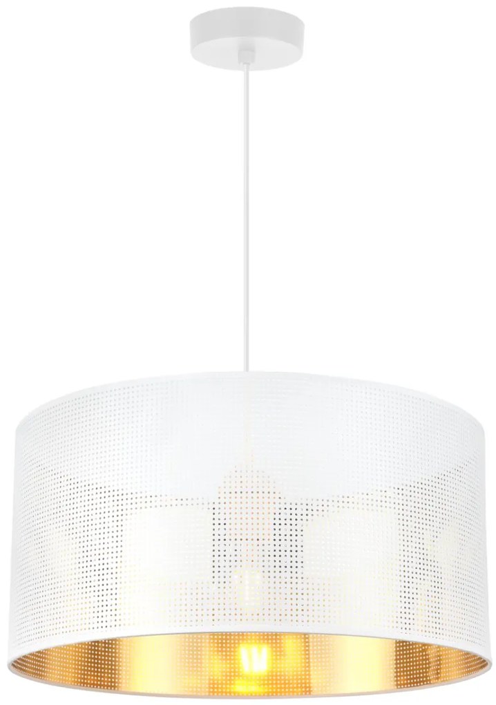 Závesné svietidlo Asti0, 1x biele PVC tienidlo, (fi 40cm), g, w
