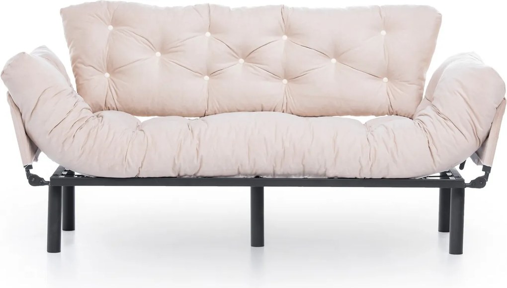 Třímístná rozkládací pohovka Nitta 185 cm krémová