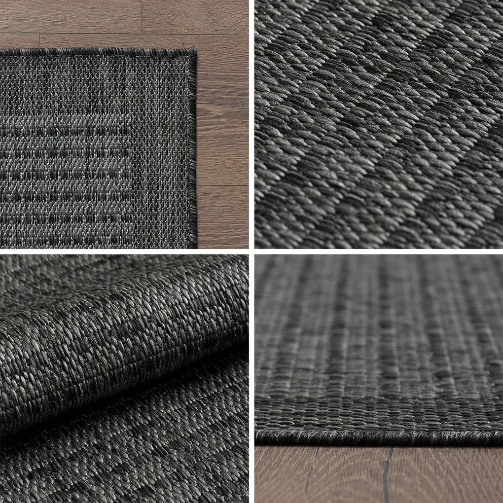 Ayyildiz, Koberec behúň Giza 1410 Black, 80x250, čierna, chodba / predsieň