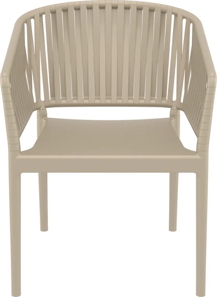 PORTOFINO záhradná stolička s podrúčkami taupe