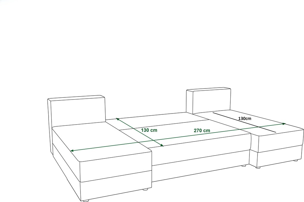 Rozkladacia sedacia súprava do U LIVARO 305x140 cm, tmavosivá