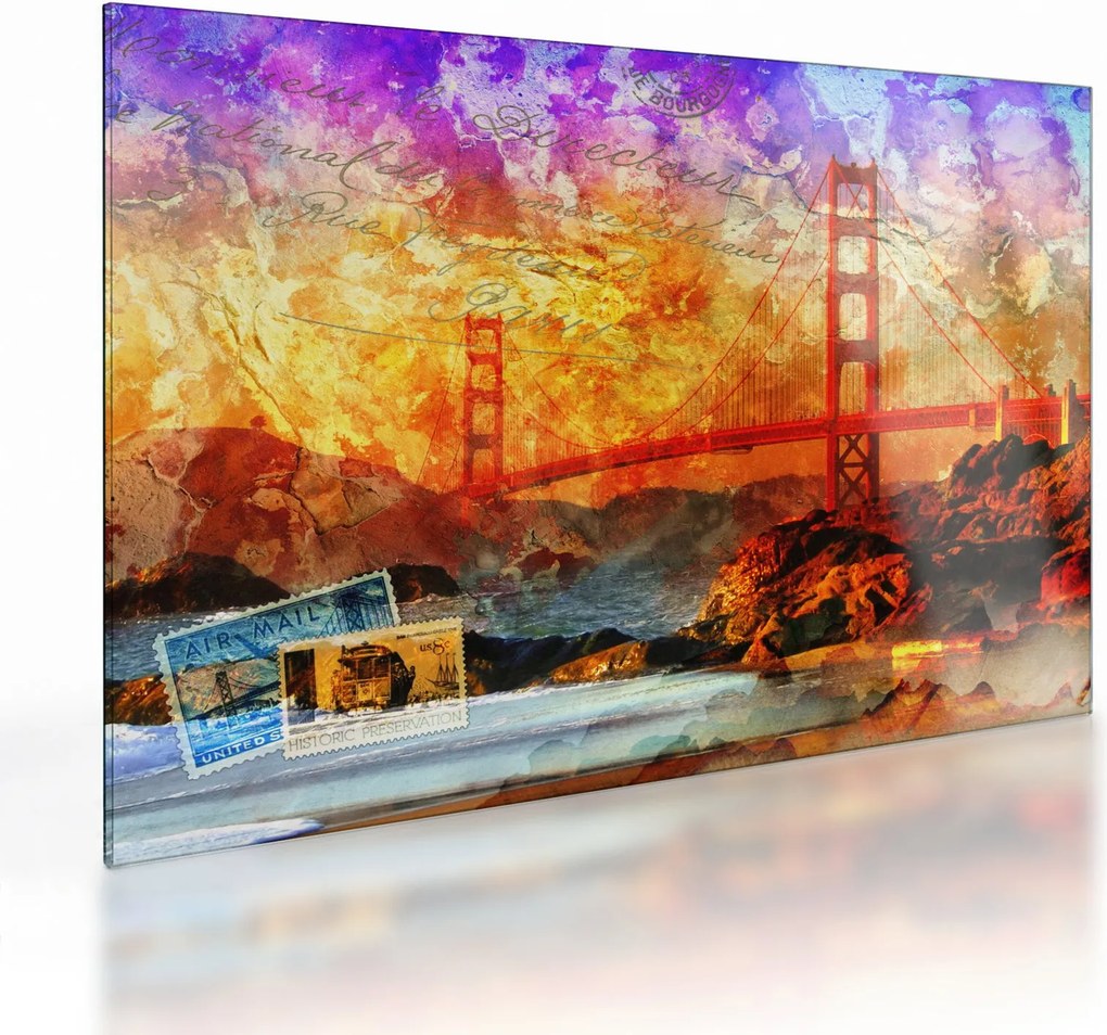 Sklenený obraz - Golden Gate, San Francisco, Kalifornia (70x50 cm)