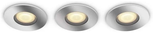 Philips - Sada 3× stmievateľných LED svietidiel do kúpeľne, 1× GU10/5W/230V, IP44 + diaľkové ovládanie