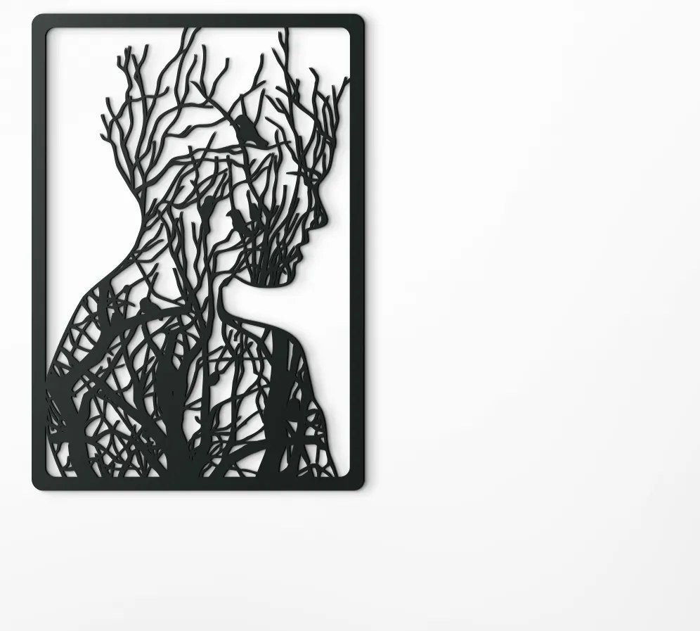drevko Moderný obraz Žena Rozmer obrazu: 44,5 x 31 cm, Farba dekorácie: Čierna