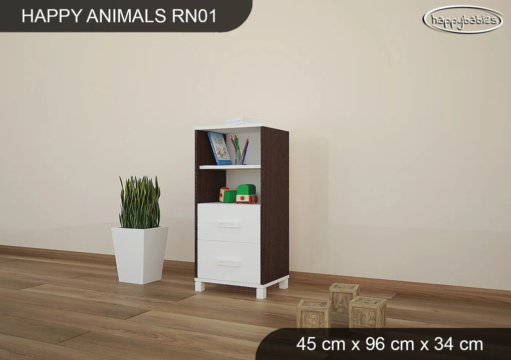 Detský úložný regál - BIELY - TYP 1 - NÍZKY