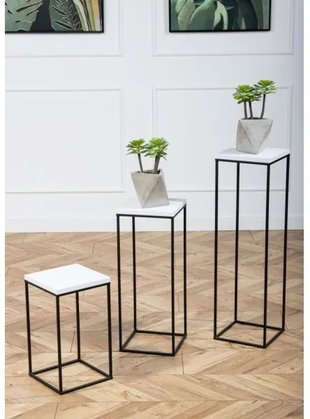 Stojan na kvety BASICLOFT 80x24 čierna/biela