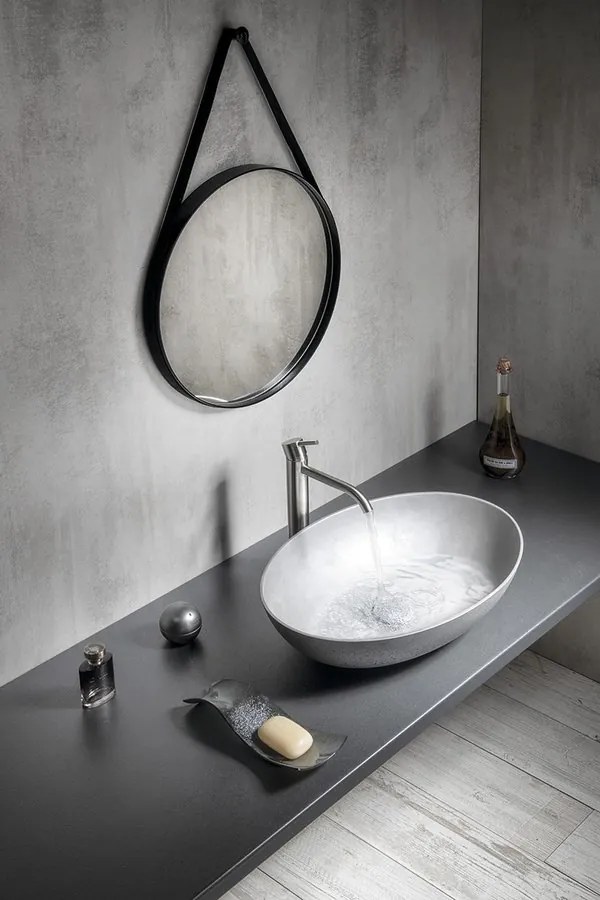 Sapho Sapho, FORMIGO betónové umývadlo na dosku, priemer 39cm, zelená matná, FG323