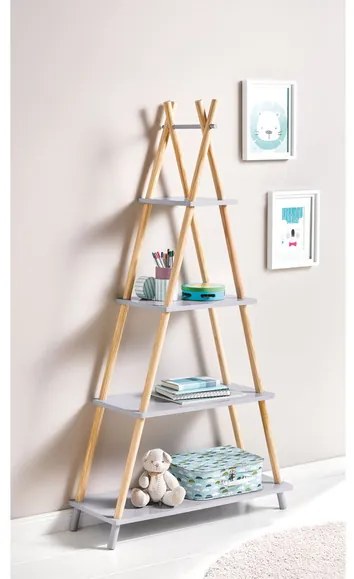 Livarno home Regál, 80 x 30 x 147,5 cm (sivá)  (100342259)