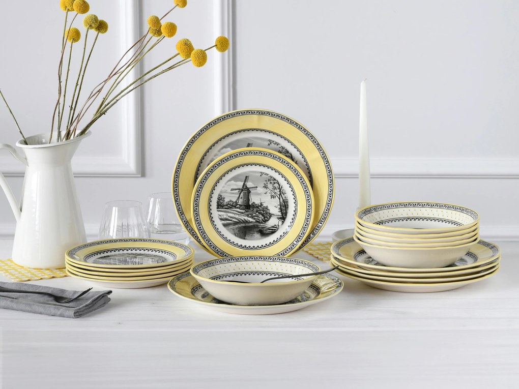 XXXLutz JEDÁLENSKÝ SERVIS Windmühle Gelb 18-dielne Creatable - Online Only bytové doplnky - 007768064501