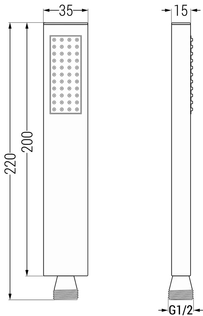 Mexen Cube, podomietková sprchová sada DR02 s dažďovou sprchou 25cm, zlatá, 77502DR0225-50