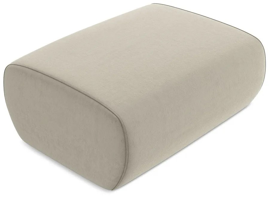 Béžová zamatová podnožka Kapua – Makamii