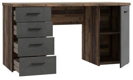 Písací stôl ARENO hnedá/grafit