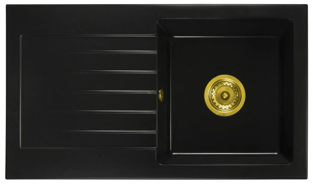 Kuchynský drez Lemmion (čierna) (s 1 otvorom pre batériu) (L). Vlastná spoľahlivá doprava až k Vám domov. 1066132