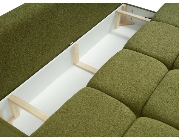 Rozkladacia trojmiestna pohovka NUORO so úložným priestorom, zelená