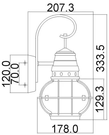 Kichler KL-BRIDGEPOINT-S -Vonkajšie svietidlo BRIDGEPOINT 1xE27/60W/230V IP44
