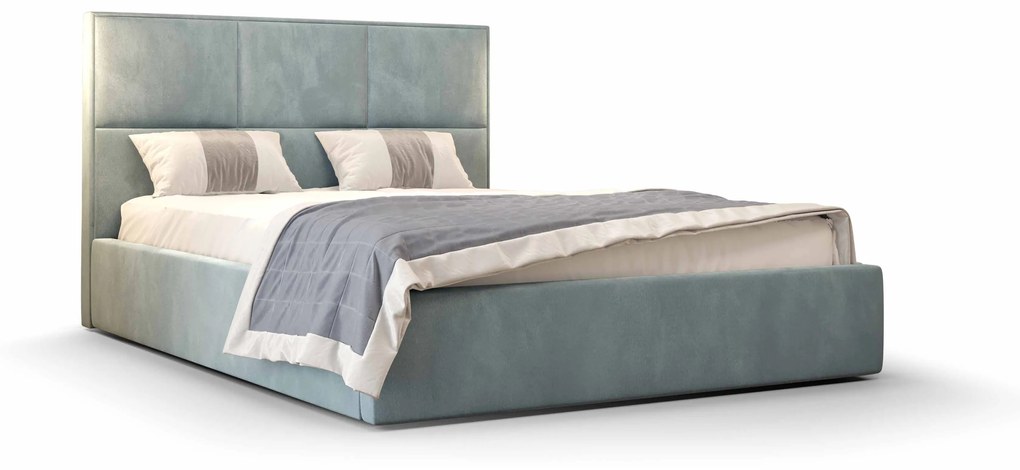 Manželská posteľ 140 cm Elna (modrá) (s roštom a úložným priestorom). Vlastná spoľahlivá doprava až k Vám domov. 1046897