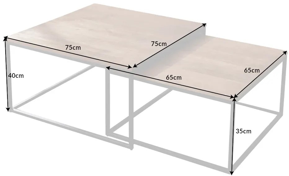 Konferenčný stolík Elements sada 2 stolíkov 65-75cm