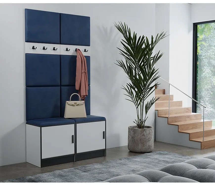 Predsieňový nábytok Roj 19 biely + Kronos 09 Modrá