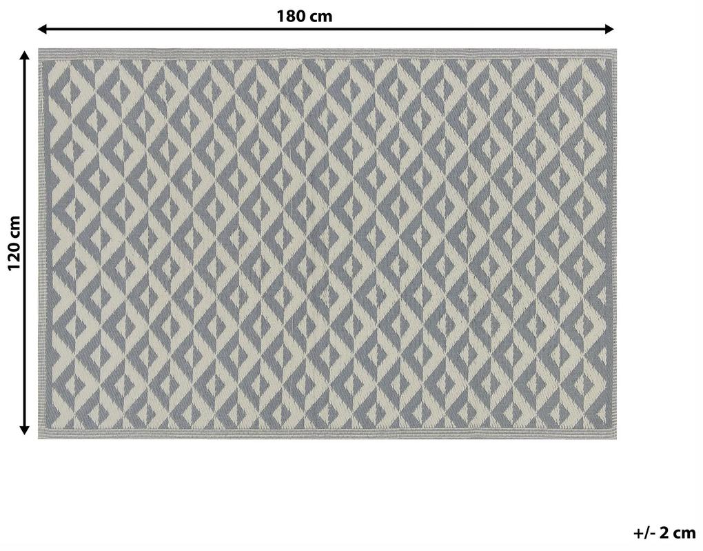 Vonkajší koberec 120 x 180 cm sivý BIHAR Beliani