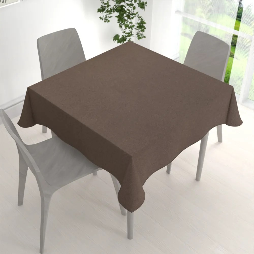 Biante Veľký dekoračný štvorcový obrus BKR-504 Hnedý 190x190 cm