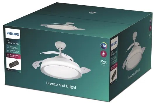 Philips - LED Stropný ventilátor BLISS LED/35W/230V 5500/4000/2700K biela + DO