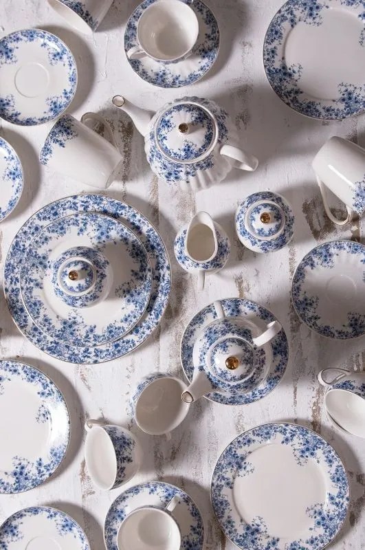 Porcelánová miska s modrými kvety Blue Flowers - Ø 14*7 cm / 500ml