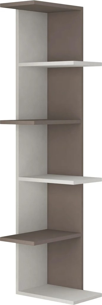 Rohová knižnica Houseland Saso biela/mocha