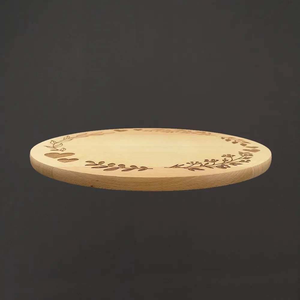 AMADEA Drevená otočná doštička s gravírom, masívne drevo, 35 cm
