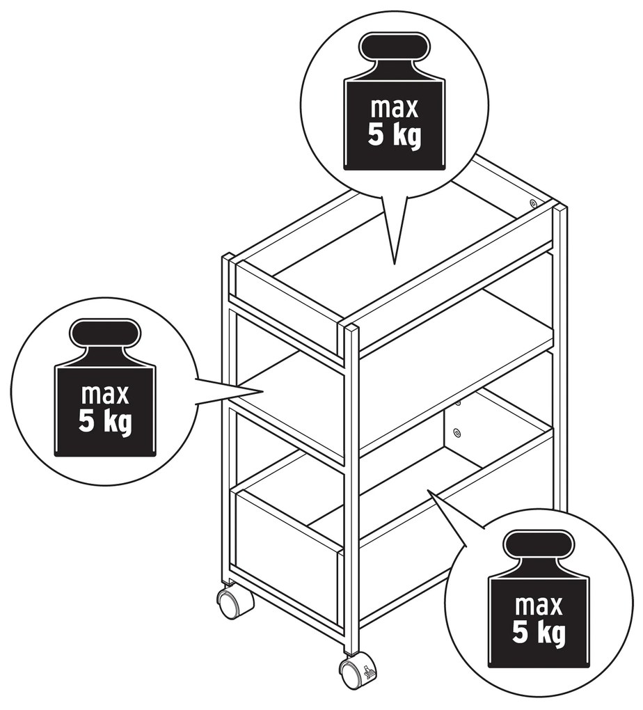Regál »KLAAR« na kolieskach