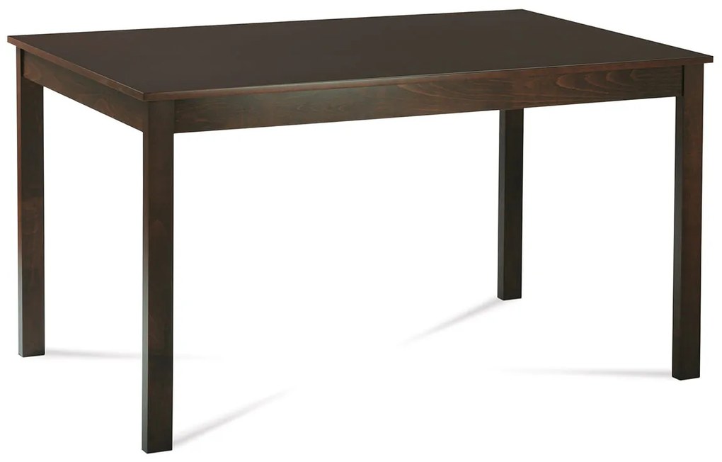 Jedálenský stôl 135x80x75 cm, masív buk, MDF a dyha, morenie orech