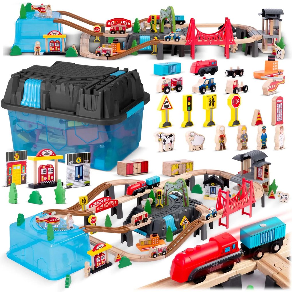 Drevené vláčikové mestečko 100 ks RK-879 Ricokids