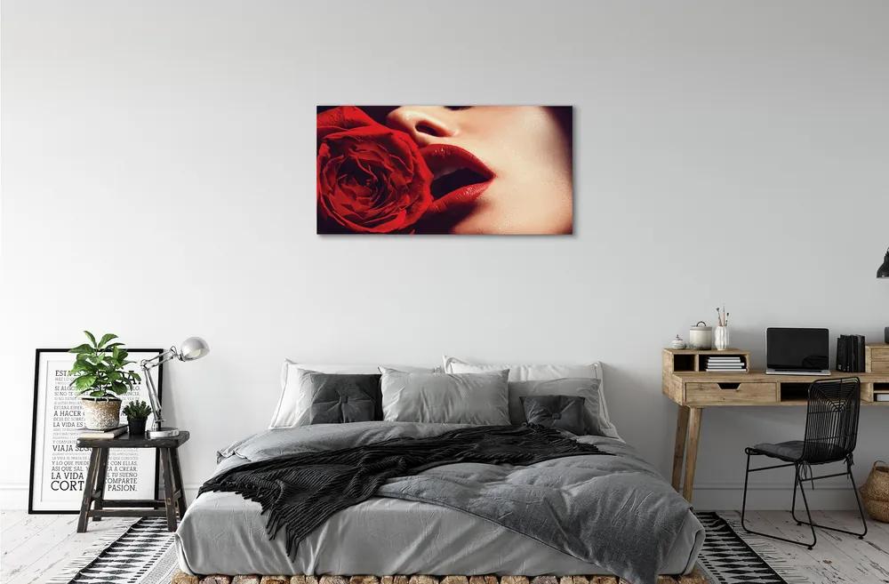 Obraz canvas Rose žena v ústach 120x60 cm
