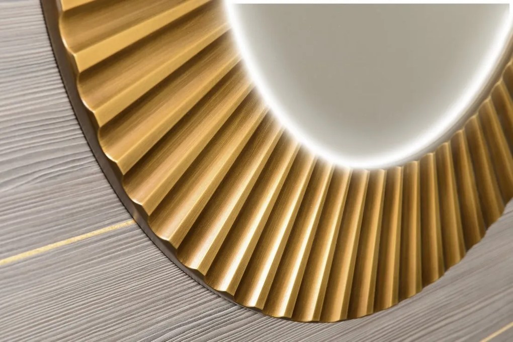 Sapho Sapho, PRIDE STRIP guľaté zrkadlo s LED osvetlením v ráme, priemer 75cm, bronz, PD754