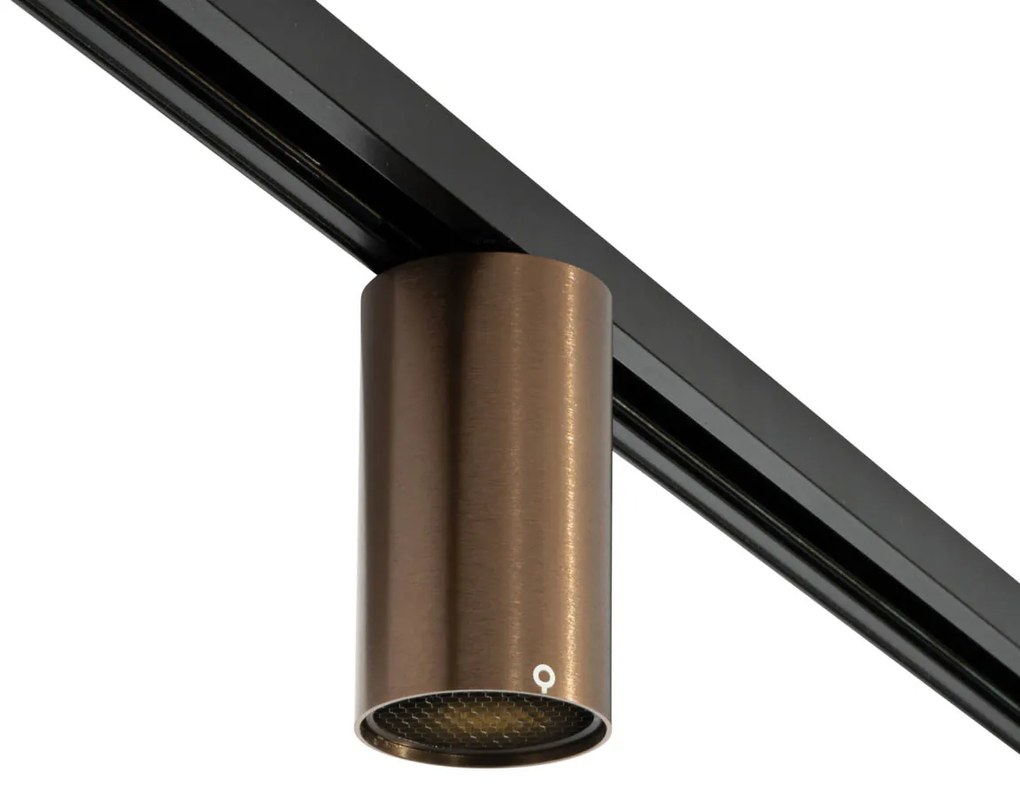 Moderný tmavo bronzový reflektor pre 1-fázový koľajnicový systém GU10 35mm - Iconic Ruby Honey